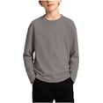 thumbnail image 2 of Spazoro Boys Pullover Sweatshirt, Relaxed Fit Soft Long Sleeve Crewneck Basic Casual Layering Tops for Daily Wear Dark Gray Size 12-13, 2 of 7
