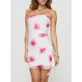 thumbnail image 4 of Suagox Women Mini Tube Dress Flower Print Bodycon Dress Strapless Dress Summer Backless Dress for Party Club, 4 of 10