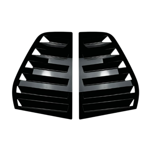 2 piezas de pegatinas triangulares para ventana trasera, decoración de persianas, accesorios fáciles de usar Negro