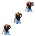 thumbnail image 2 of Sonducket Chaleco de mujer, camisola de Color sólido, Top corto para niñas, verano, vacaciones en la playa, Bar, moda, accesorios de ropa para Negro L 3Conjunto, 2 of 6