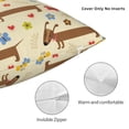 thumbnail image 3 of Yiaed Dachshund Dog And Flower Print Pillow Covers Super Soft Decorative Square Throw Pillow Covers Case Cushion Covers for Sofa Couch Bedroom Car Decor（No pillow core）-26"x26", 3 of 7
