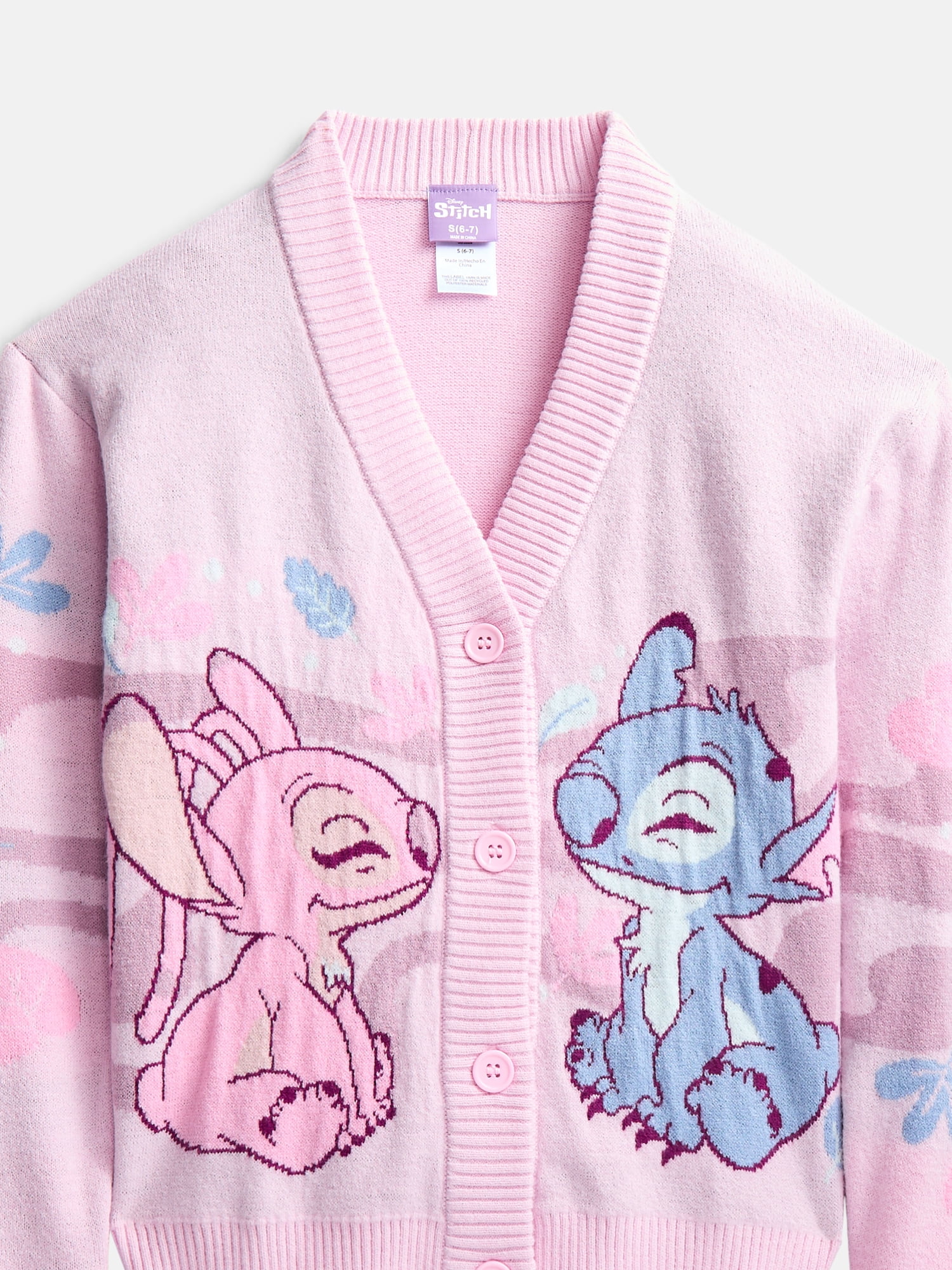 Lilo and Stitch Girls Graphic Cardigan with Long Sleeves, Sizes 4-16