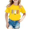 thumbnail image 3 of Rhuody Tops For Girls Short Sleeve T Shirt O Neck Tee Cartoon Prints Tops Lightweight Girl Summer Tops 8-9 Years Yellow, 3 of 3