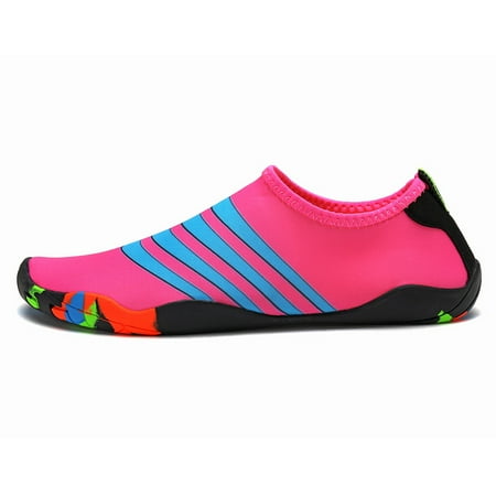 

ONTNO Women s Water Shoes Unisex Quick Dry Non-Slip Barefoot Light Fast Dry Surfing Water Socks Pink