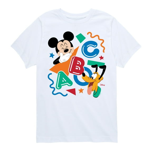 Disney - ABC Mickey Pluto - Toddler And Youth Short Sleeve Graphic T-Shirt