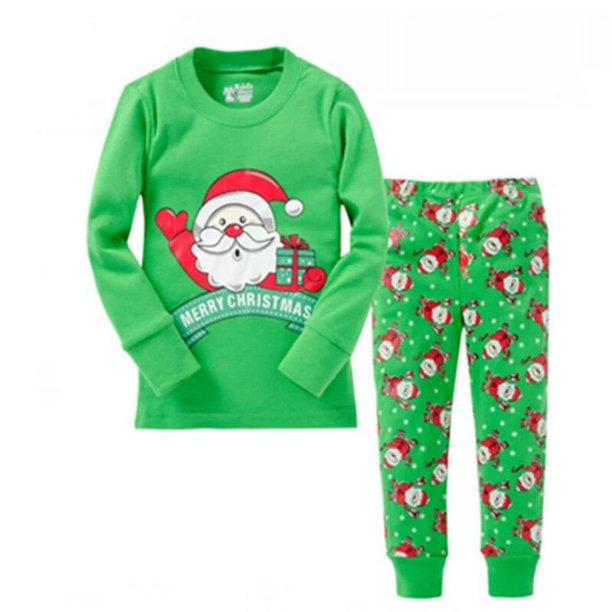 Conjunto de pijamas de Navidad para niños y niñas, ropa de dormir de manga larga para primavera