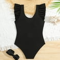 thumbnail image 6 of Girls One Piece Swimsuits Kid Girls Swimsuits Fashion Ruffle Black Baby Girl Swimsuit 8-10 Years, 6 of 6