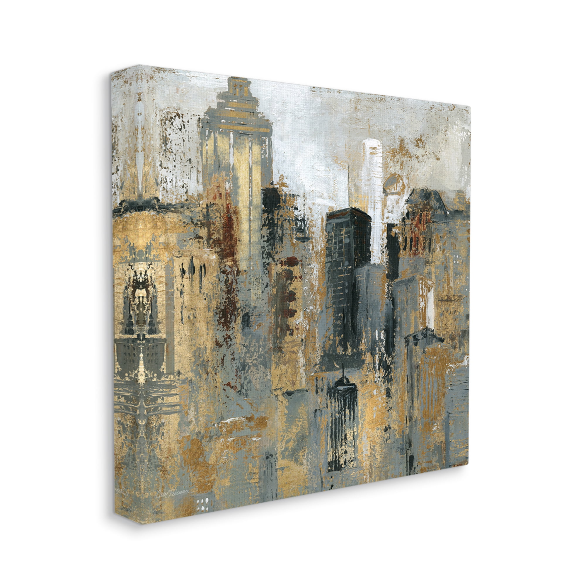 Stupell Industries Abstract Cityscape Urban Buildings Modern Architecture Painting Gallery Wrapped Canvas Print Wall Art, Design by Carol Robinson