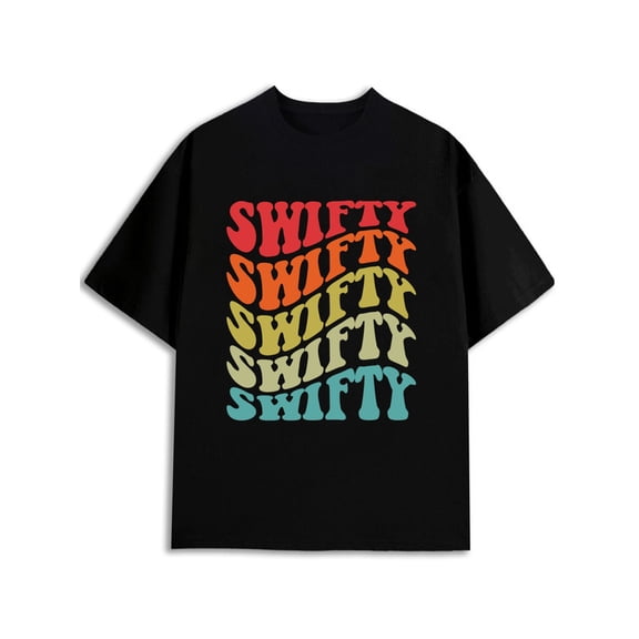 Greenink Swifty Retro Stack Tee men t shirts black limited edition 2026 Spring and summer outdoor loungewear Original Unisex Shirt Printed tshirts