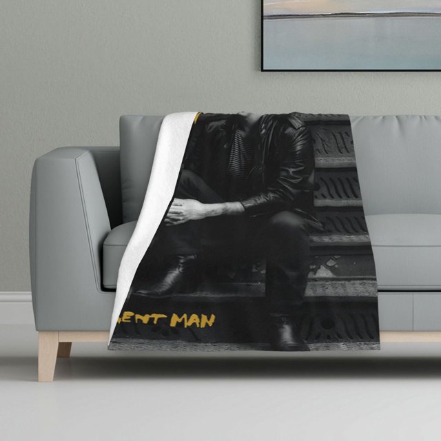 Manta con estampado multicolor, manta de franela súper suave, ligera y esponjosa, manta de cama Billy Joel