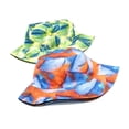 thumbnail image 4 of WEIYLL Chapeau de Soleil pour Femmes, Bord Rond, à Carreaux, Double Face, Bleu, Plage, 4 of 8