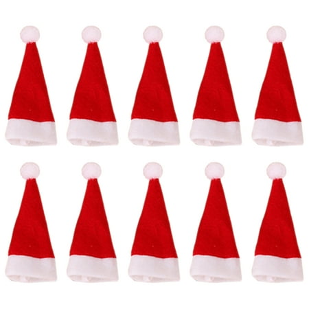 

Gregiular 10pcs Christmas Themed Mini Hat Decoration Lollipop Caps Mini Santa Claus Hats Decors