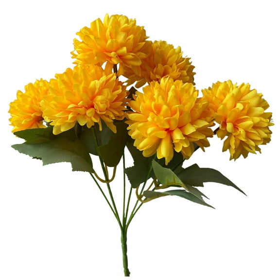 4Pcs 6 Head Artificial Chrysanthemums Flowers,Silk Fall Chrysanthemums Mums for Indoor Outdoors Garden Home Wedding Bouquet Autumn Christmas Decor