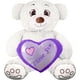 thumbnail image 1 of PELUCHERIA - Oso Rechoncho Blanco ILY con corazon Morado, 1 of 5