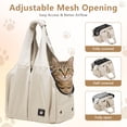 thumbnail image 3 of Dog Purse Carrier for Small Dogs, Cats, and Puppies– Soft-Sided Travel Pet Tote Bag with 4 Large Pockets, Fits Pets up to 15 lbs, Foldable for Travel, Outdoor (Beige), 3 of 7