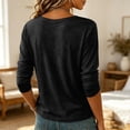 thumbnail image 6 of Women's V Neck Long Sleeve Tops Casual T Shirts Solid Color Basic Summer Tees Loose Fit Pullover Tunic, 6 of 6