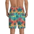 thumbnail image 3 of Daiia Hawaii Palms Mens Woven Stretch Pajama Short,Short Pajama Pants-X-Large, 3 of 9
