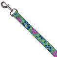 thumbnail image 2 of Buckle-Down Pet Leash, Dog Leash, Floral Burst Turquoise Blues Pinks Yellow Green, 4 Feet Long 1.0 Inch Wide, 2 of 6