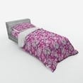 thumbnail image 2 of Ambesonne Japanese Bedding Set 3 Pcs, Peony Romantic Flower, Twin XL, Hot Pink, 2 of 2