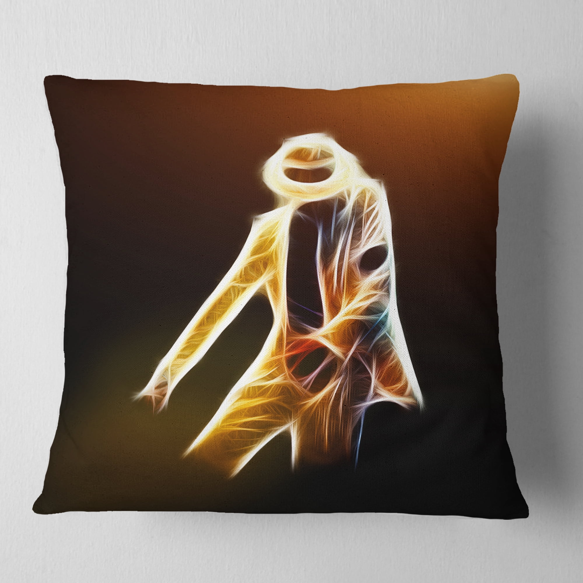 Designart Moonwalker in Dance Style - Modern Portrait Throw Pillow - 18x18