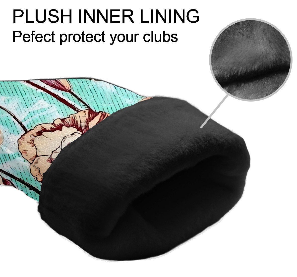 Golf Club Covers, Flower1 Premium PU Leather Driver Hybrid Putter Head Covers with Velvet Lining, Waterproof Golf Gifts for Men Women