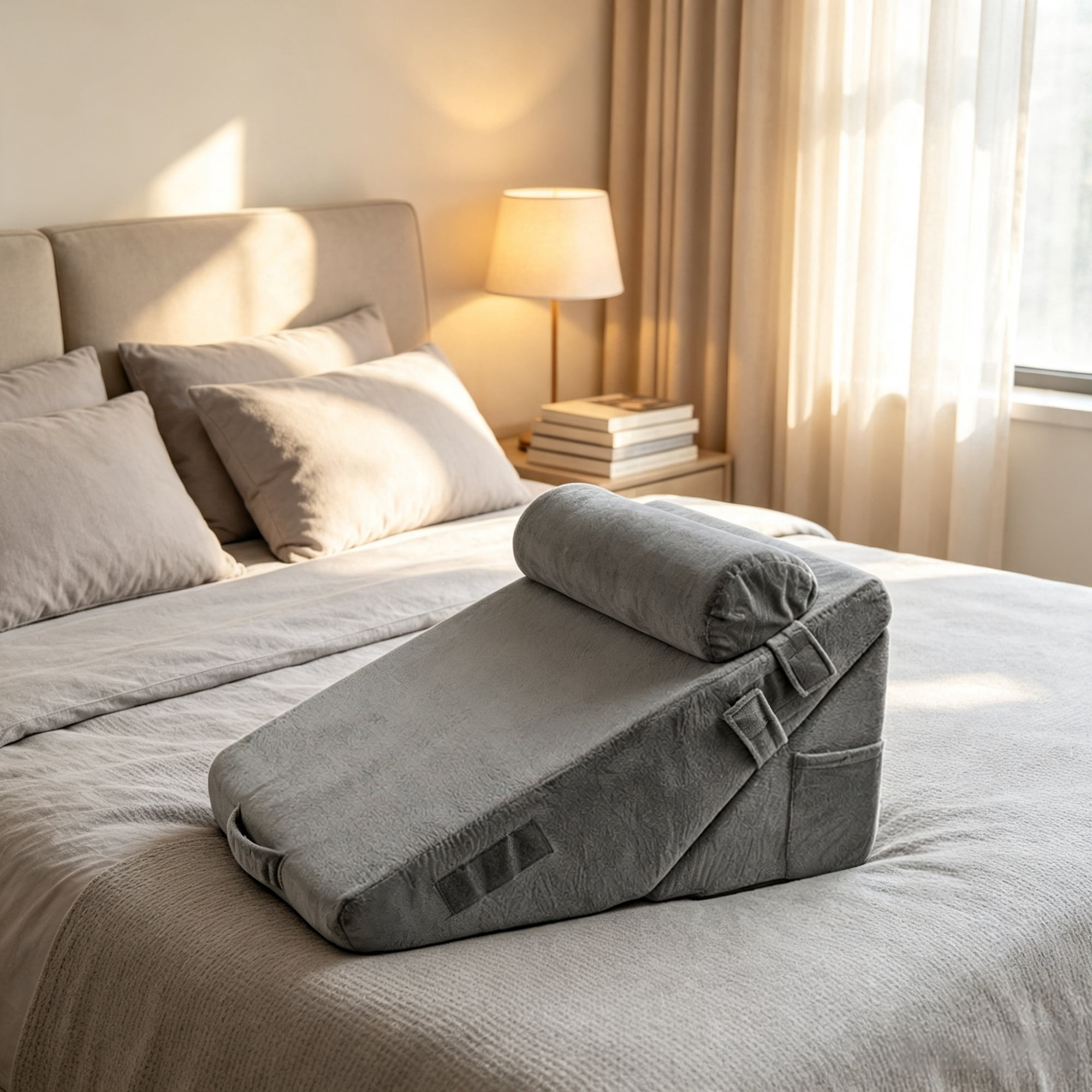 3-Piece Adjustable Orthopedic Bed Wedge Set, Sleep Pillow with Washable Cover for Acid Reflux & Snoring Relief