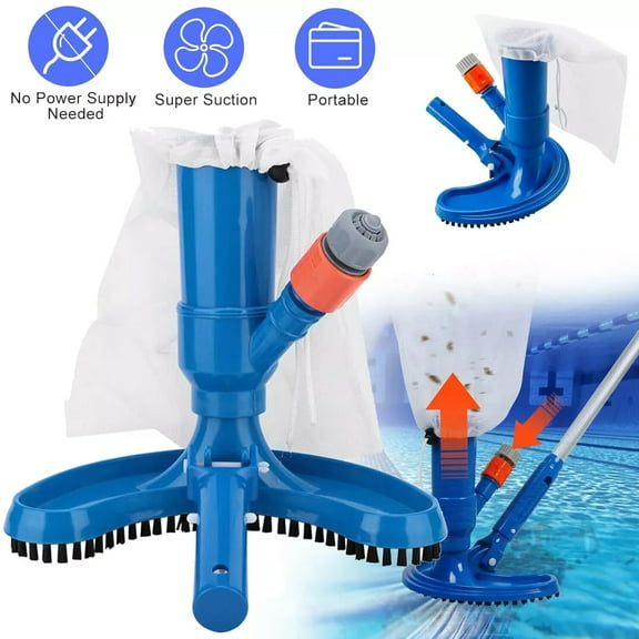 Portable Pool Vacuum, Jet Underwater Cleaner with Fine Mesh Bag, Handheld Jet Pool Vacuum for Above Ground Pool, Underwater Spa Pool Vacuum Cleaner Attach to Garden Hose