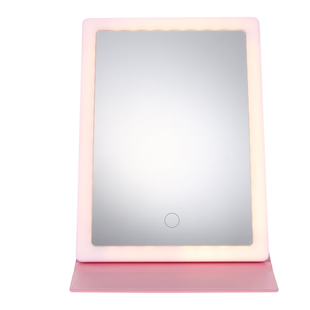 MasteelfCA Travel Makeup Mirror with LED Light Desktop Tabletop Folding Mirror for Women