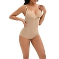 thumbnail image 4 of INSPIRE CHIC Women's Cami Adjustable Straps Tummy Control Shapewear Leotard Bust Butt Lifter Bodysuit L Beige, 4 of 5