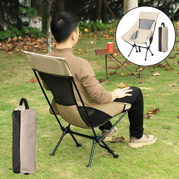 Chaise pliable portable avec accoudoir et sac de transport et de