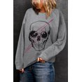 thumbnail image 2 of ABPHQTO Sudadera gris con gráfico de calavera de Halloween para mujer, 2 of 5