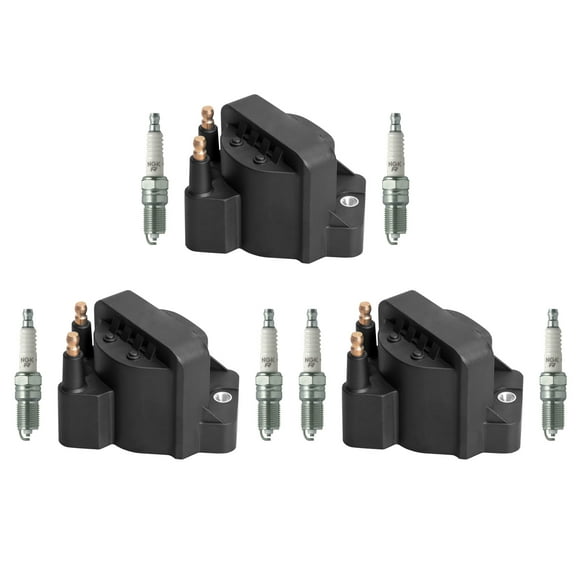 3 Ignition Coils and 6 NGK Spark Plug Compatible with 1992-05 Chevrolet Camaro Corvette Impala DR39