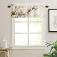 thumbnail image 7 of Retro Magnolia Kitchen Curtains and Valances Set, White Floral Vintage Pastoral Style Rod Pocket Window Valance 18 Inch Window Curtain Panels for Living Room Bedroom Laundry, 27.5x24in, 3 Pieces, 7 of 7