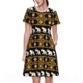 thumbnail image 1 of Balery traditional Elephant Vestidos sueltos de manga corta para mujer, vestidos de verano 2025, vestidos casuales de corte A con vuelo., 1 of 6