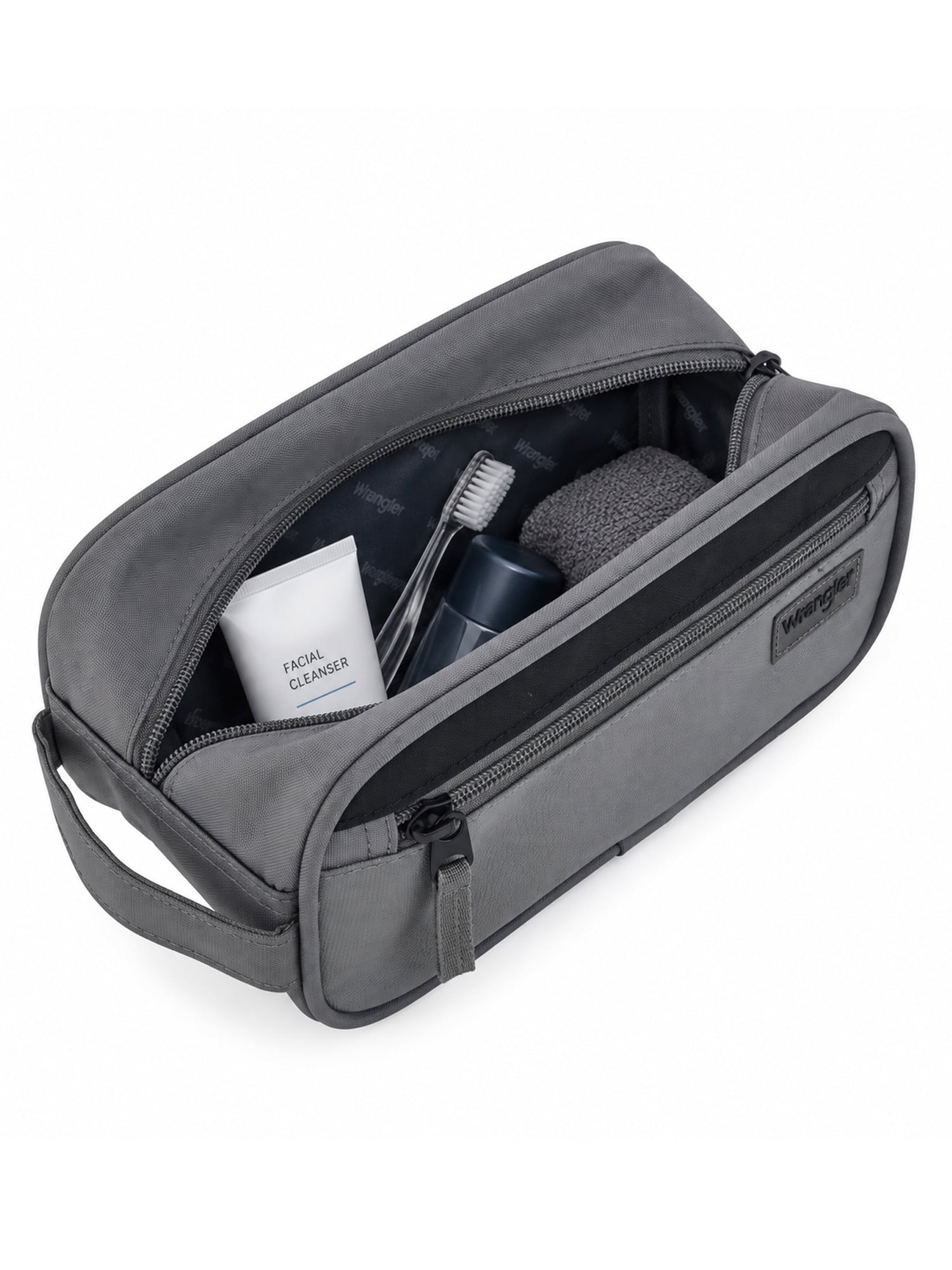 Wrangler 9-inch Toiletry Travel Kit, Sharkskin Gray