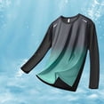 thumbnail image 4 of Daiosportswear Men's Beach Swim Shirts Uv Sun Protection Fishing T-Shirt Quick Dry Long Sleeve Running Shirts Gradient Surfing Top Green L, 4 of 5