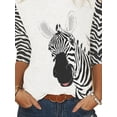thumbnail image 4 of DYMADE Women Plus Size 3/4 Sleeve Animal Print Casual T-shirt Top, 4 of 5