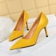 thumbnail image 4 of Zapatos de tacón alto profesionales, delgados y sexys, con punta puntiaguda y boca baja de cuero lacado brillante estilo mujer, 4 of 5