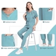 thumbnail image 6 of VIAOLI Scrubs Set for Women Nurse Uniform Jogger Set Stretch Top & Pants with Multi Pocket for Nurse Workwear, 6 of 7