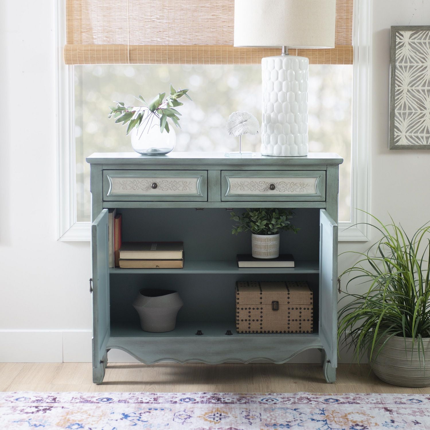Maggie 2-Door Console, Antique Blue