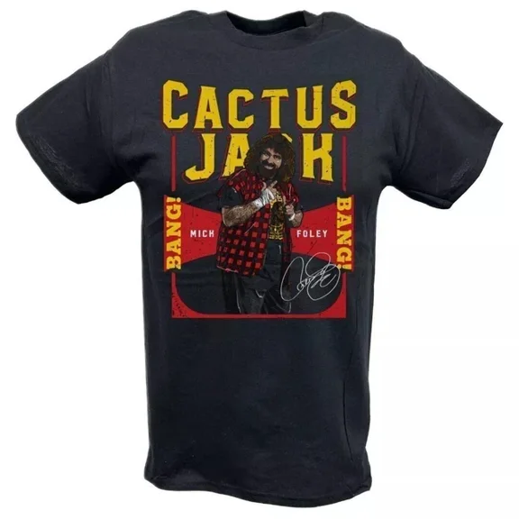WWE Cactus Jack Black T-Shirt , Bang Bang Signature
