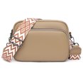 thumbnail image 4 of Bolso Bandolera para Mujer Bolso Cuadrado Cuero Genuino Bolsos Compras Casuales (Caqui), 4 of 9