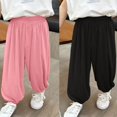 thumbnail image 3 of Odeerbi 2-12 Years Kids Boys Girls 2 PCS Modal Sweatpants Summer Workout Athletic Sports Jogger Pants Breathable Loose Casual Joggers, 3 of 4