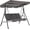 Gray, variant on 3 Seat Outdoor Porch Swing with Adjustable Canopy,Heavy Duty Steel Frame Patio Glider Chair Hanging Lounge for Garden Poolside Deck Backyard 68.5 * 44.1 * 60.5 Inch