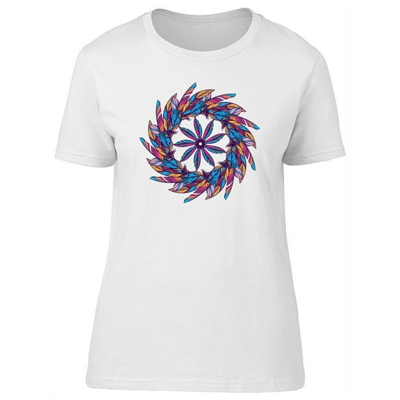 Beautiful Feathers Wreath T-Shirt Women -Image by Shutterstock, Female Small