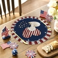thumbnail image 2 of MIZHONA 4th of July Patriotic Round Placemats Set of 6 American Flag Memorial Day Table Place Mats four of july decorations 14 inch, 2 of 5