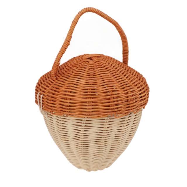 Hand Woven Storage Basket, Rattan Storage Basket Mushroom Shape Multifunctional For Photography Prop