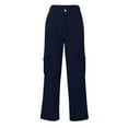 thumbnail image 4 of BRDFRL Cargo Pants for Women High Waisted Casual Pants Work Pants Baggy Stretchy Wide Leg Y2K Streetwear with Pockets Navy M, 4 of 7