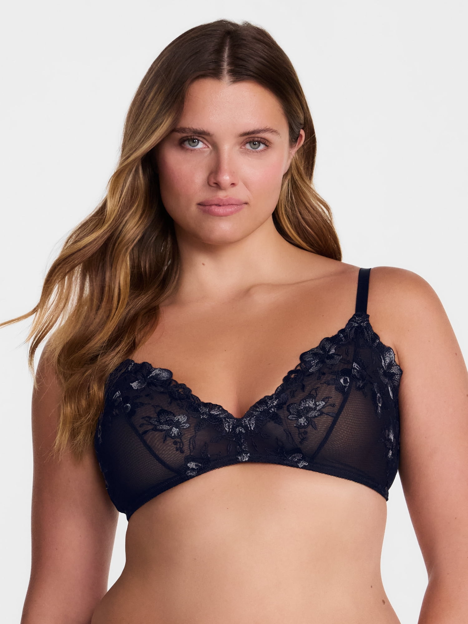 Joyspun Women's Embroidery Bralette, Sizes XS-XXXL