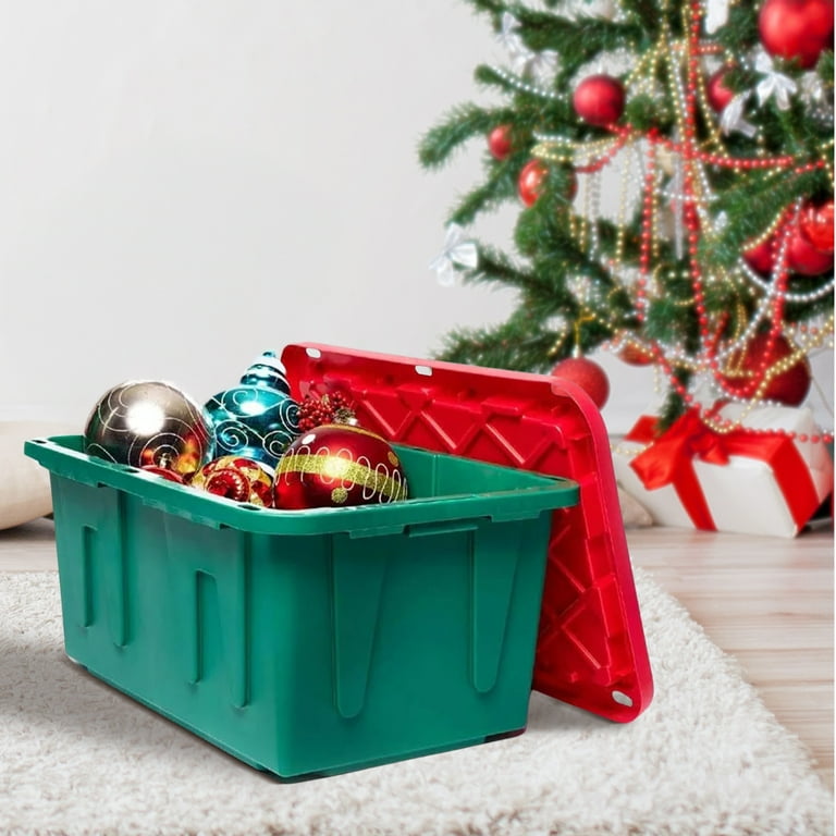 HOMZ Durabilt 27 Gallon Large Plastic Tubs, Heavy-Duty Seasonal